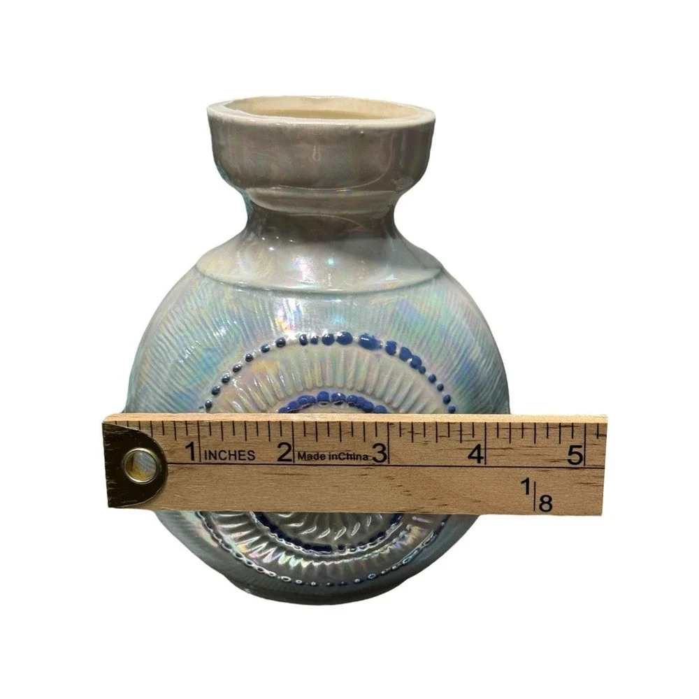 Vintage Iridescent‎ Studio Pottery Vase Handcrafted Art Ceramic 6
